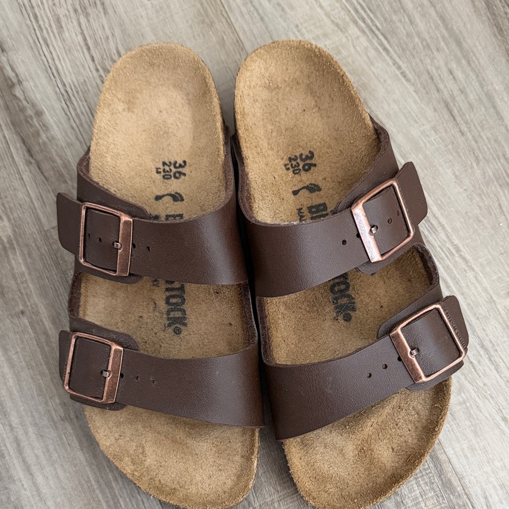 Birkenstock Dark Brown Double Strap Sandals